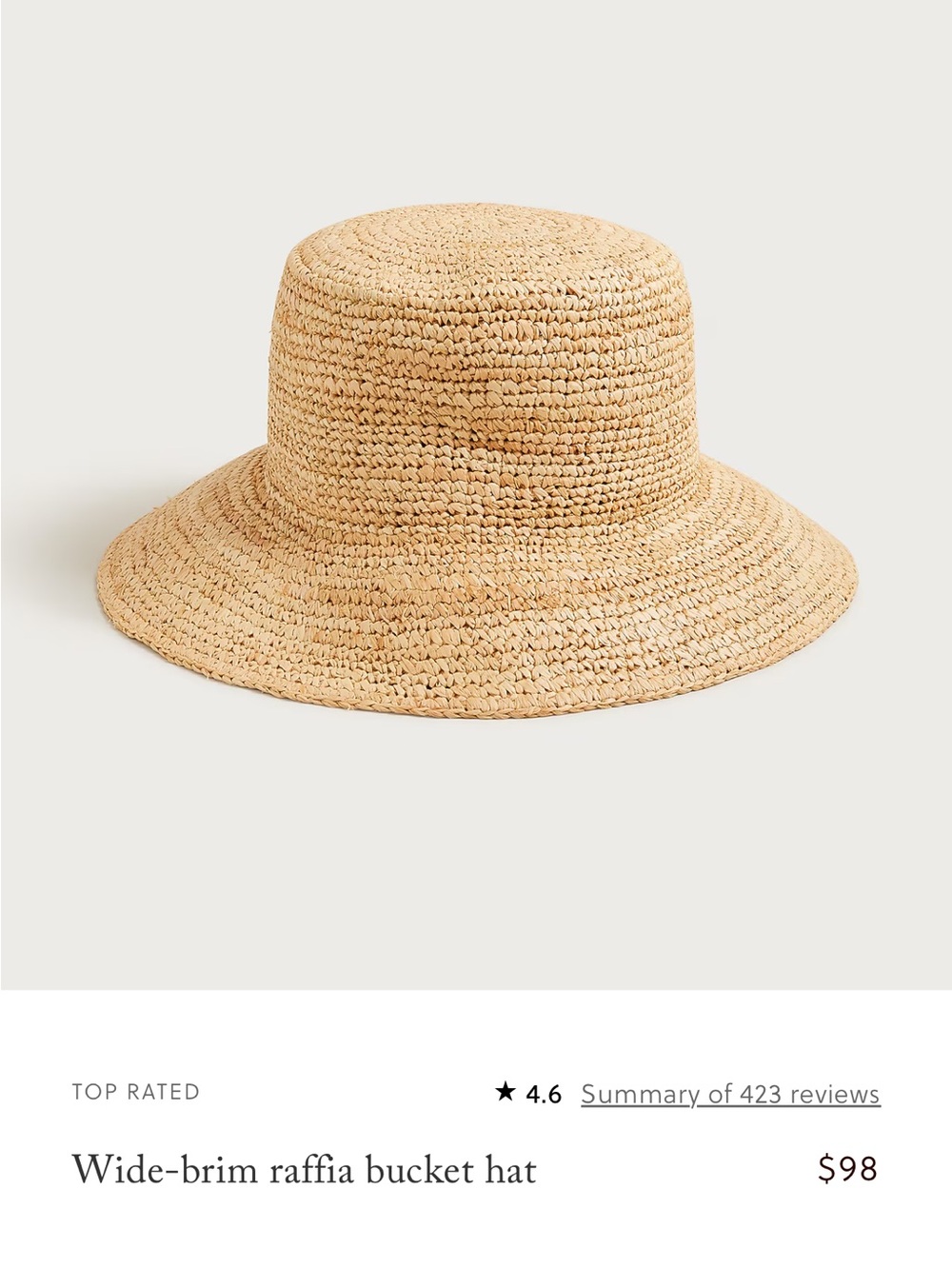 Jcrew raffia wide brim bucket hat